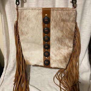 NWT Myra Flouncy Hairon Lg. Crossbody western style tote